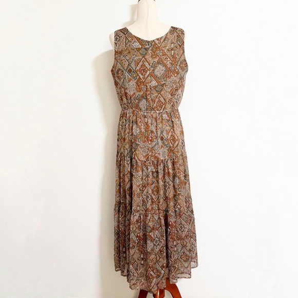 Coldwater Creek Patchwork Print Metallic Accent Maxi Dress - Picture 2 of 9